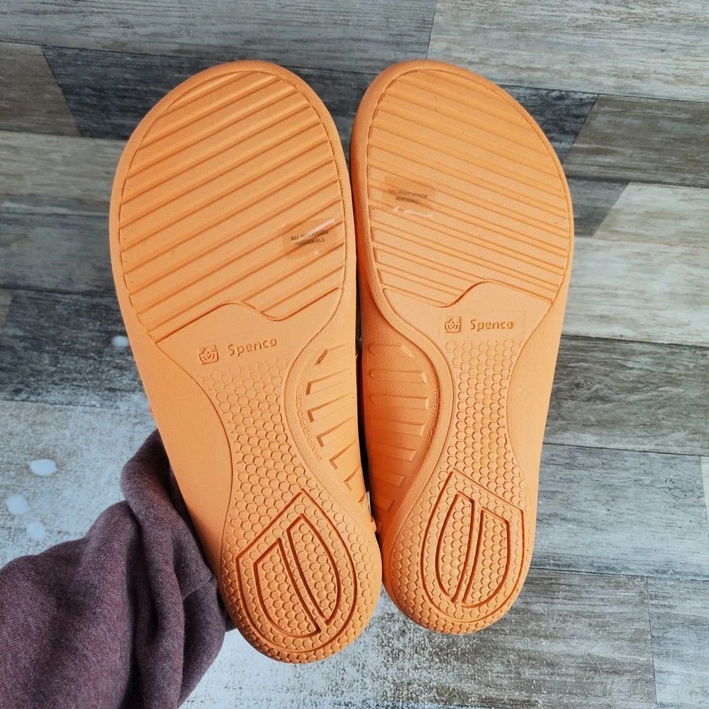 Spenco Yumi Fruitopia Womens Flip-Flop Sandals Sz 12 D Yellow Peaches‎ Slip On